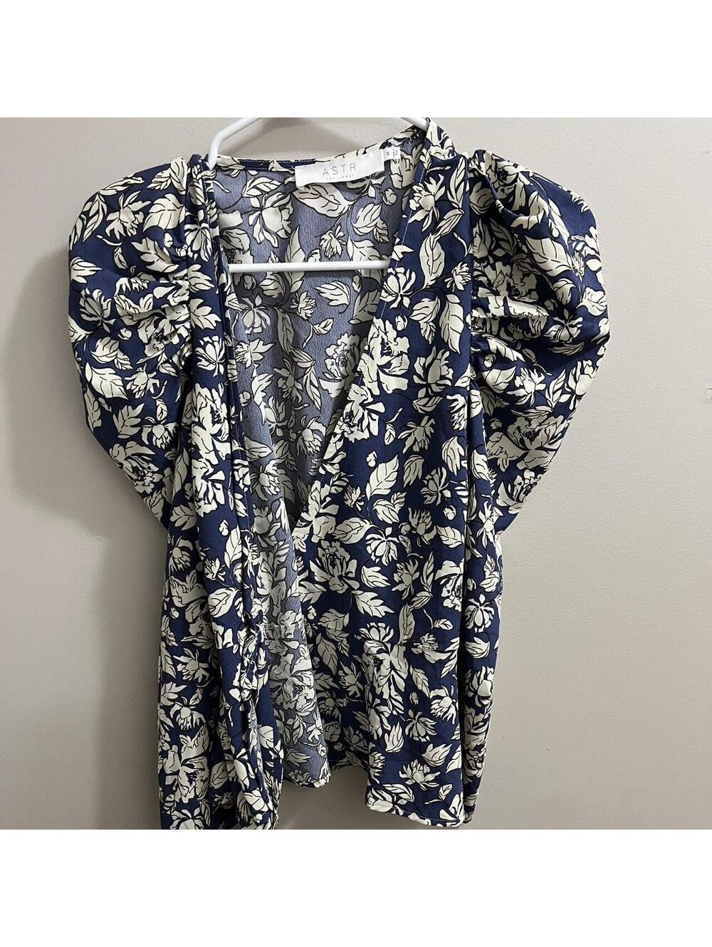 Astr The Label Women's Blue and Multi Blous